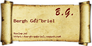 Bergh Gábriel névjegykártya
